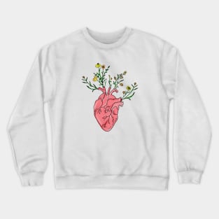 Love Yourself human heart with flowers Crewneck Sweatshirt